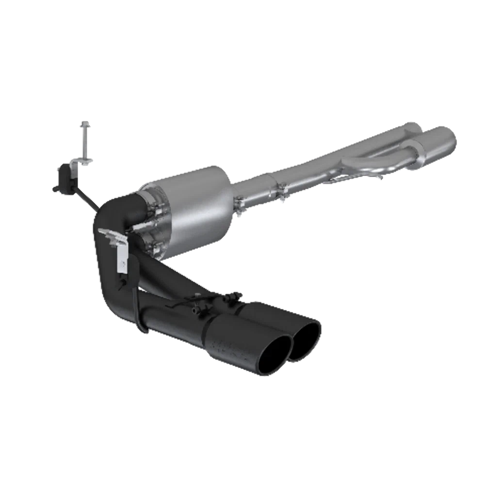 Fits 2019-2024 Silverado 1500 3_ Cat Back Pre-Axle Dual Side Exit-Black-S5092BLK